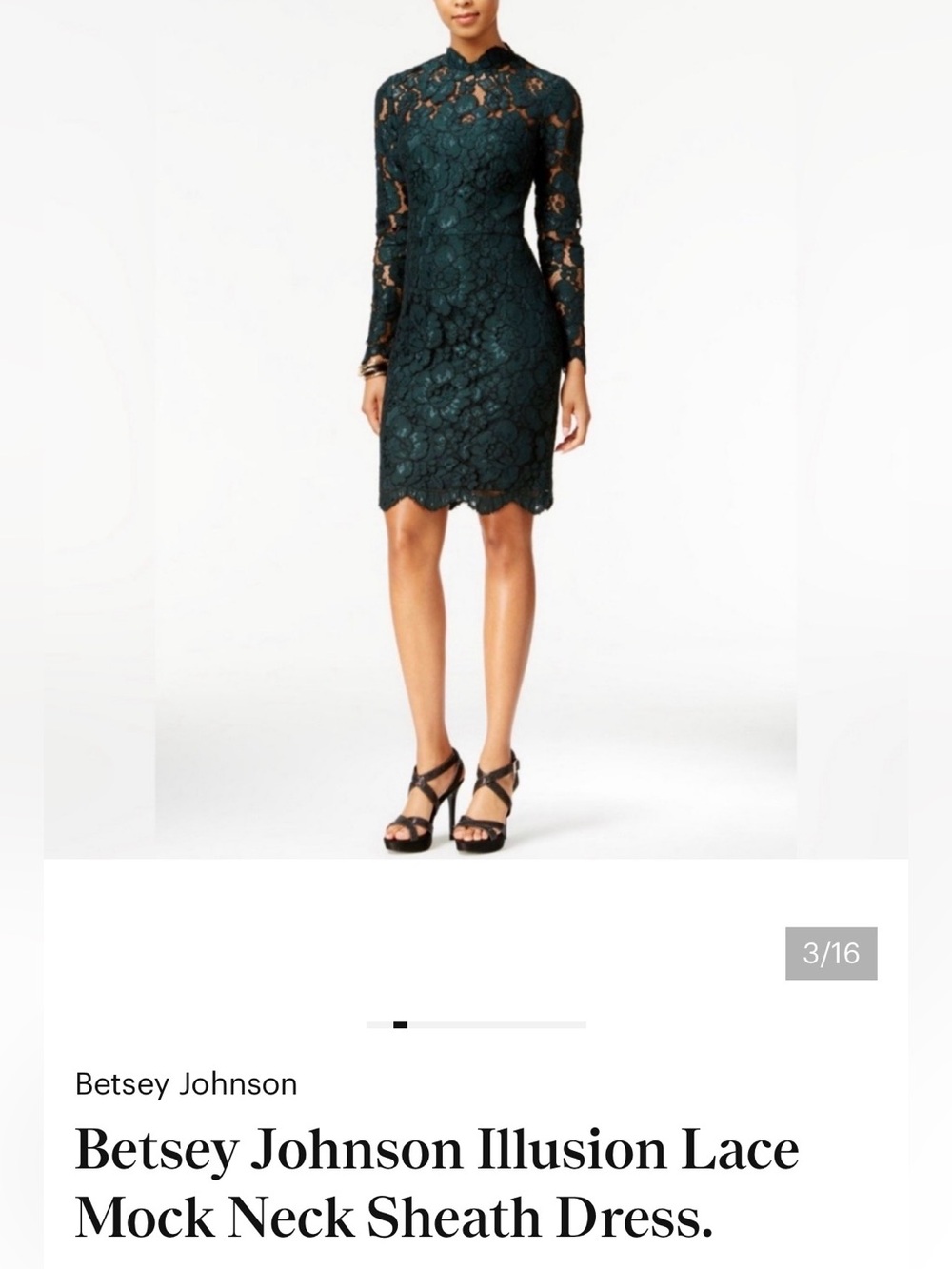 Betsey Johnson Forest Green Lace Mini Dress